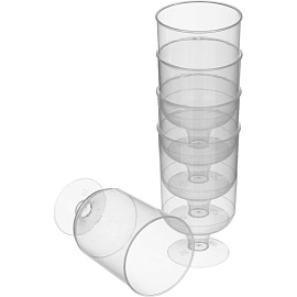 Рюмка одноразовая пластиковая 100 мл прозрачная 6 штук в упаковке Комус Стандарт