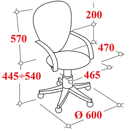 Кресло офисное Chairman 9801 черное (ткань, металл)