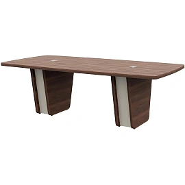 Стол для переговоров Easy to lead Fregat Easy to lead 129S010 с кабель каналом (орех бакаут/серый, 2400х1200х753 мм)