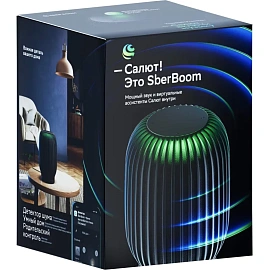 Умная колонка Sber SberBoom чёрная с подсветкой (SBDV-00090A)