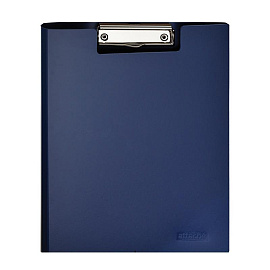 Папка-планшет с зажимом и крышкой Attache A4 синяя из пластика