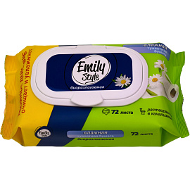 Бумага туалетная влажная Emily Style (72 листа в пачке)