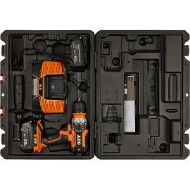 Дрель-шуруповёрт ударная аккумуляторная AEG BSB18CBL бесщеточная 2 АКБ х Li-ion (18В, 2 Ач)+ЗУ в кейсе (4935459396)