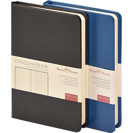 Ежедневник недатированный Bruno Visconti Megapolis искусственная кожа А6 100 листов синий с фиксирующей резинкой