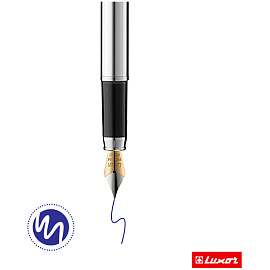 Ручка перьевая Luxor "Cosmic" синяя, 0,8мм, корпус хром фото Ручка перьевая Luxor "Cosmic" синяя, 0,8мм, корпус хром