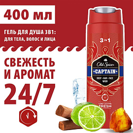 Гель для душа Old Spice 3 в 1 Captain 400 мл