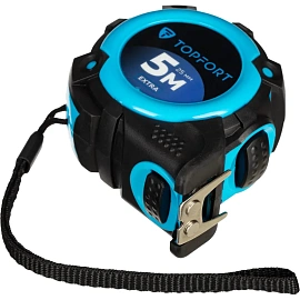 Рулетка строительная TOPFORT Extra 5 м х 25 мм с магнитным зацепом и автостопом в прорезиненном корпусе (1990399)