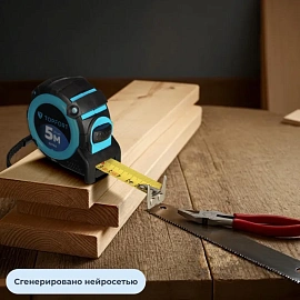 Рулетка строительная TOPFORT Extra 5 м х 25 мм с магнитным зацепом и автостопом в прорезиненном корпусе (1990399)