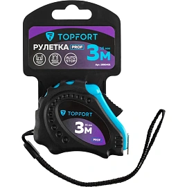 Рулетка 3мх16 мм с автостопом  TOPFORT Prof