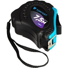 Рулетка строительная TOPFORT Prof 7.5 м х 25 мм с автостопом в прорезиненном корпусе (1990403)