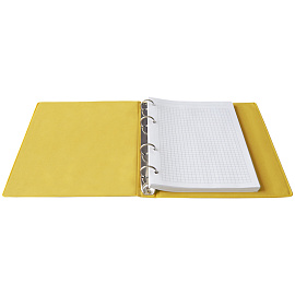 Тетрадь на кольцах А5, 80л., BG, обл. ПВХ, желтый