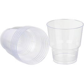 Стакан одноразовый пластиковый Комус Кристалл 200/220 мл прозрачный (25 штук в упаковке)