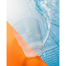 Стакан одноразовый пластиковый Комус Кристалл 200/220 мл прозрачный (25 штук в упаковке)