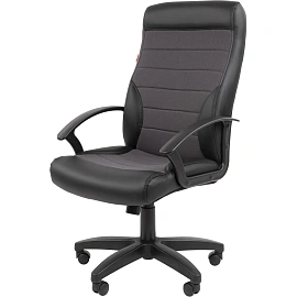 Кресло ТП 639 экокожа/ткань Т,серый/черный,пластик