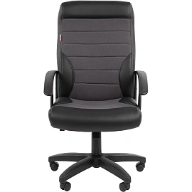 Кресло ТП 639 экокожа/ткань Т,серый/черный,пластик