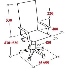 Кресло для руководителя Комус Мебель Easy Chair 326 TC серое (ткань, пластик)