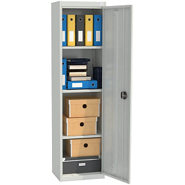 Шкаф металлический (архивный) для документов Металл-Завод ШХА-50 (40) (серый, 497х400x1850 мм)