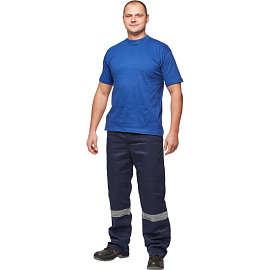 Футболка васильковая короткий рукав 100% хлопок (размер 64-66 (ХХХХL))