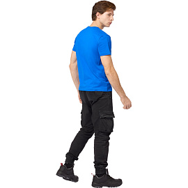 Футболка васильковая короткий рукав 100% хлопок (размер 64-66 (ХХХХL))