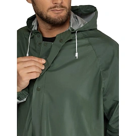 Плащ влагозащитный Delta Plus МA305 полиэстеровый на кнопках зелёный (размер 48-50, рост 164-172)