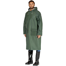 Плащ влагозащитный Delta Plus МA305 полиэстеровый на кнопках зелёный (размер 60-62, рост 188-196)