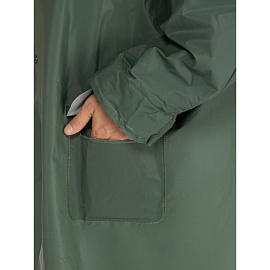 Плащ влагозащитный Delta Plus МA305 полиэстеровый на кнопках зелёный (размер 60-62, рост 188-196)