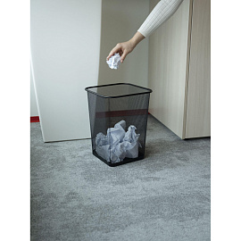 Корзина для мусора и бумаг Luscan 17 л окрашенная сталь сетчатая чёрная (35.5x26.8x26.8 см) фото Корзина для мусора и бумаг Luscan 17 л окрашенная сталь сетчатая чёрная (35.5x26.8x26.8 см)