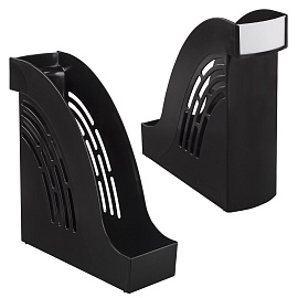 Лоток вертикальный для бумаг BRAUBERG "Office", 255х95х290 мм, черный, 237228 фото Лоток вертикальный для бумаг BRAUBERG "Office", 255х95х290 мм, черный, 237228