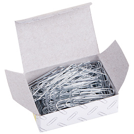 Скрепки 33мм, OfficeSpace, 100шт., оцинкованные, карт. упаковка фото Скрепки 33мм, OfficeSpace, 100шт., оцинкованные, карт. упаковка