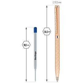 Ручка шариковая Delucci "Aurora" синяя, 1,0мм, цвет корпуса - золото, поворот., подарочная упаковка
