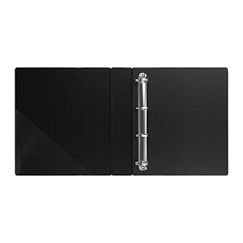 Папка на 4 кольцах OfficeSpace, панорама, А4, 65мм, ПВХ, черная фото Папка на 4 кольцах OfficeSpace, панорама, А4, 65мм, ПВХ, черная