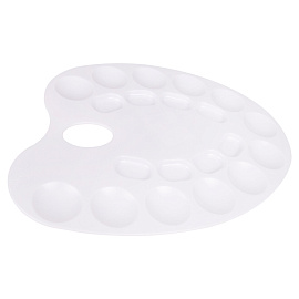 Палитра для рисования ПИФАГОР белая, пластиковая, овальная, 20 ячеек, 227808 фото Палитра для рисования ПИФАГОР белая, пластиковая, овальная, 20 ячеек, 227808