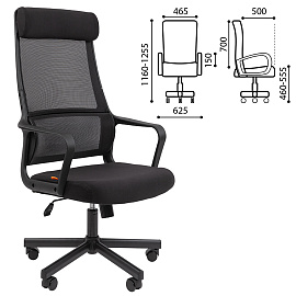 Кресло офисное Chairman CH 590, сетка/ткань, черное, 7134733 фото Кресло офисное Chairman CH 590, сетка/ткань, черное, 7134733