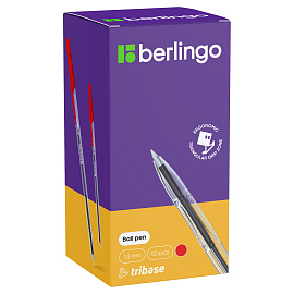Ручка шариковая Berlingo "Tribase" красная, 1,0мм фото Ручка шариковая Berlingo "Tribase" красная, 1,0мм