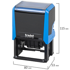 Датер самонаборный, 6 строк+дата, оттиск 60х40 мм, синий, TRODAT 4727, кассы в комплекте, 188617 фото Датер самонаборный, 6 строк+дата, оттиск 60х40 мм, синий, TRODAT 4727, кассы в комплекте, 188617