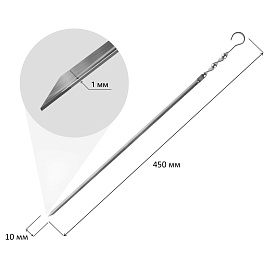 Шампур угловой, размер 450х10х1 мм, 701732 фото Шампур угловой, размер 450х10х1 мм, 701732