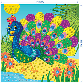 Мозаика из страз Мульти-Пульти "Павлин