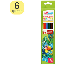 Карандаши цветные ArtSpace "Милые зверушки", 06цв., заточен., картон, европодвес фото Карандаши цветные ArtSpace "Милые зверушки", 06цв., заточен., картон, европодвес