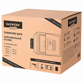 Сейф мебельный DASWERK SC-250EL (250х350х250 мм), электронный замок, графит, 291343