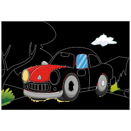 Гравюра Мульти-Пульти "Для мальчиков: Машина и динозавр", А5