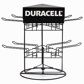 Дисплей для размещения товара настольный поворотный DURACELL, 2х2х3 крючка, 70000269 фото Дисплей для размещения товара настольный поворотный DURACELL, 2х2х3 крючка, 70000269