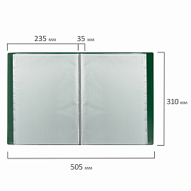 Папка 80 вкладышей BRAUBERG "Office", зеленая, 0,8 мм, 271333