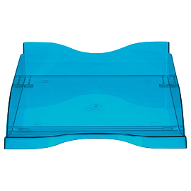 Лоток для бумаг горизонтальный СТАММ "Тропик", тонированный голубой