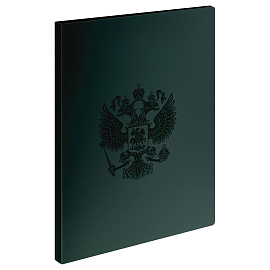 Папка на 2 кольцах СТАММ "Герб" А4, 25мм, 700мкм, пластик, изумруд