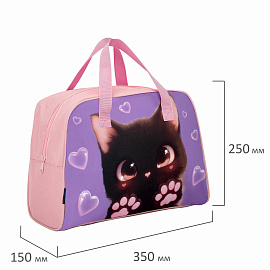 Сумка для занятий BRAUBERG с ручками, 35x25x15 см, "Paw prints", 273289