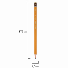 Карандаш чернографитный H Koh-I-Noor 1500 заточенный шестигранный