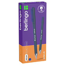 Ручка шариковая Berlingo "Ultra X2" синяя, 0,7мм, игольчатый стержень