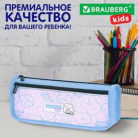 Пенал мягкий BRAUBERG KIDS, 2 отделения, полиэстер, "Bunny", 22x10x6 см, 273552