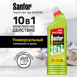Чистящее средство 1,5 л, SANFOR Universal "Лимонная свежесть", гель, 24503 фото Чистящее средство 1,5 л, SANFOR Universal "Лимонная свежесть", гель, 24503