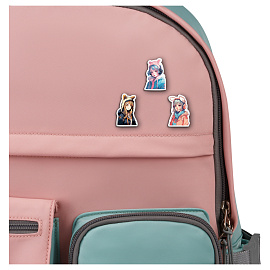 Набор деревянных значков MESHU "Girls with ears", каширование, 3шт. фото Набор деревянных значков MESHU "Girls with ears", каширование, 3шт.